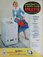 1959 PRESS AD WASHING MACHINE GIRAVIA REFRIGERATORS FRIGÉAVIA TELEAVIA