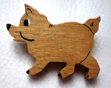 BROCHE vintage en bois COCHON