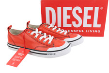 Diesel S-Athos Low Sneakers Pour Hommes EU44.5 Rouge Revêtu Chaussures De Sport