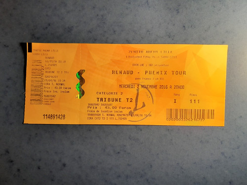 Renaud ticket concert - ticket,
