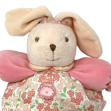 KALOO Bunny Rabbit Pink Floral Plump Chubby Plush Rattle Lovey Flowers Girls