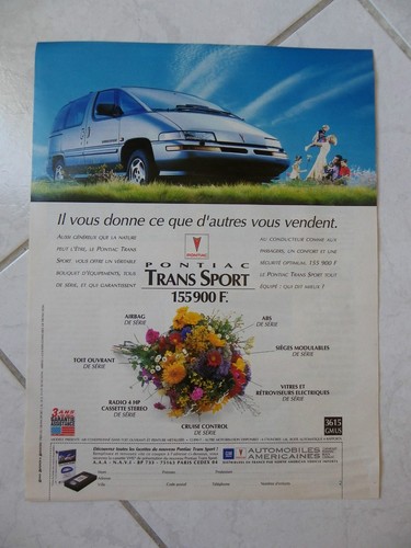 Publicité pontiac trans sport - publicité,