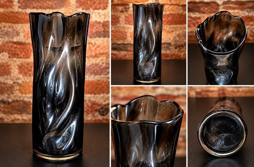 Vase verre fumé noir - noir, gris
