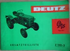Deutz Fahr Tug D15 Spare Parts Catalogue