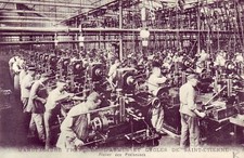 B2923+ postcard 42 St Etienne manufacture workshop milling machines