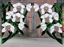 WICOART WINDOW STICKER CLING ART DECO VITRAIL DECAL CORNERS 2 ANGLES ORCHIDÉES 