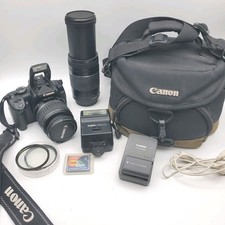 Canon EOS 400D Rebel XTi Digital Camera EFS 18-55 Lens, 75-300 Lense, Flash, Bag