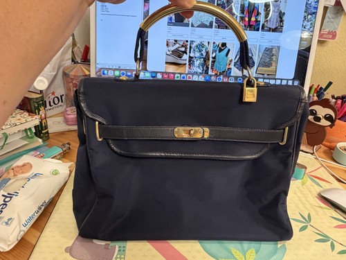 Sac main vintage bleu - sac,