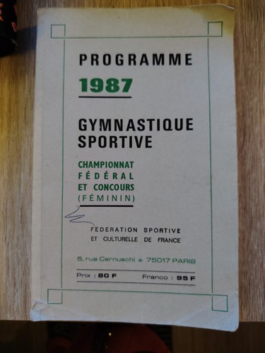 Programme 1987 gymnastique - programme, 1987-gymnastique