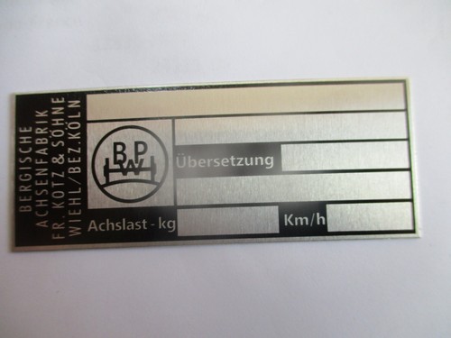 Bpw plaque bouclier timon - plaque,