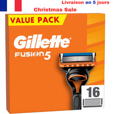 Gillette Recharges De Rasoir Fusion5 Pour Hommes, Pack De 16 AUTHENTIQUES, Carto