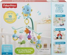 Mobile Musical Multi Couleur Pastel Fisher Price Poissons Dauphins Etoile de mer