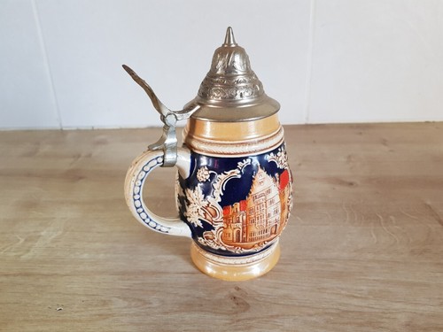 Bock chope grés décor - en,