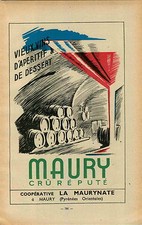 ADVERTISEMENT " Mini Poster " Vineyard Wine Maury Cru Re Pute Barrel Cellars