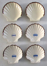 Ensemble de 6 coquilles Saint-Jacques Grès four Shell dishes Henry Bourguignonne