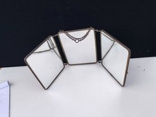 Ancien miroir triptyque de barbier coiffeur Vintage " Antique Triptych Barber's 