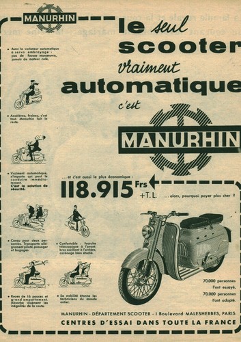 Publicité ancienne scooter