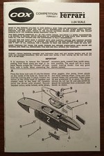 COX FERRARI FORMULA I SLOT CAR ASSEMBLY INSTRUCTION MANUAL 