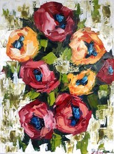 Peinture fleurie art original