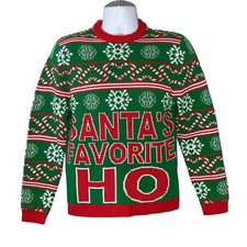 #followme SANTA'S FAVORITE HO Ugly Christmas Sweater Size Medium