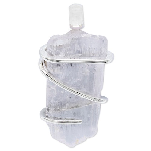 Kunzite crystal pendant - kunzite,
