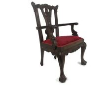 Small Vintage Arm Lounge Chair Fauteuil Louis XVI style Carved Wood Stunning Chi