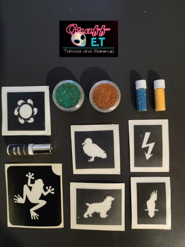 Kit complet pochoirs tatouages - complet,