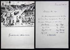 Pfarrkirchen Füssen WMA Seconde Guerre Mondiale Dessin Signé 1944