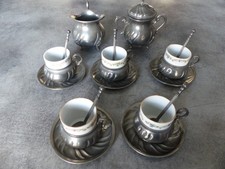 Service à café en étain avec tasses - kronester Bavaria