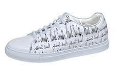 Paul Smith Men's Sneakers White Leather 'Basso' Signature Print  11 UK / 12 US