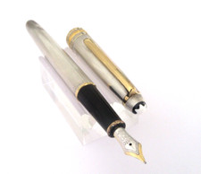 STYLO PLUME DE PRESTIGE MONTBLANC MEISTERSTUCK ARGENT MASSIF GRAINS D'ORGE P377