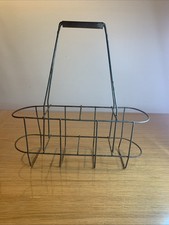 Vintage Metal Bottle Basket 4 Boxes 