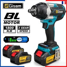 Gisam-Boulonneuse Visseuse Électriques Sans Fil, 18v, 1/2 N.m 2Batteries Lithium