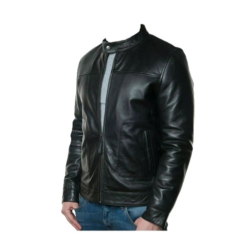 Blouson motard cuir - de,