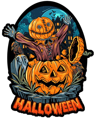 Halloween momie citrouille - halloween,