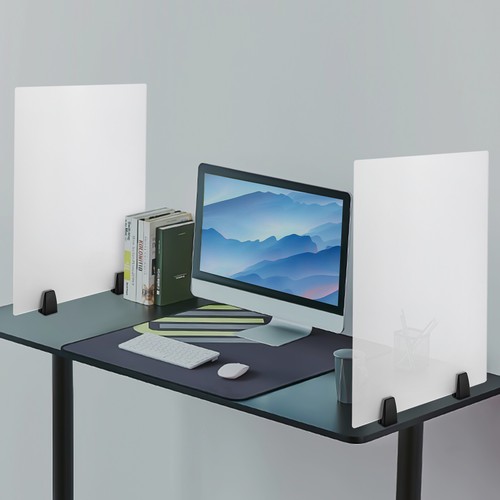 Frosted acrylic desk privacy - desk,