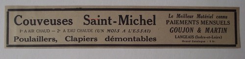 Publicité ancienne couveuses - publicité,