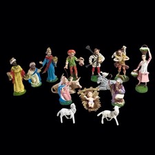 14 Pc ITALY Vintage Santons Nursery Christmas Nativity Figure Christmas L3