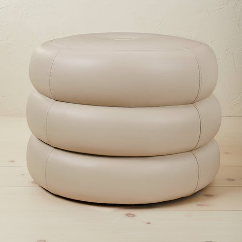 Molise pouf cream faux leather - molise,