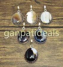 Botswana Agate Gemstone Handmade Pendant 925 Silver Plated Wholesale Jewelry