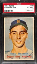 1957 Topps #390 RENO BERTOIA PSA 6 EX-MT 18801841 