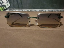 Cartier Big C Decor Jaguar Black Square Rimless Sunglasses ---FAST SHIPPING