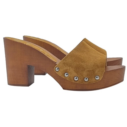 Mule daim ocre avec - daim,