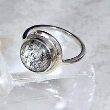 Bague Artisan Vintage Argent 925 Cabochon Quartz Rutile Taille 59