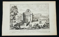 Antique 18th c. Engraving Rome Fountain Celebre D' Acova Gio. Rossi - Falda