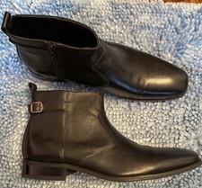 Mens Black Leather Boots Ankle