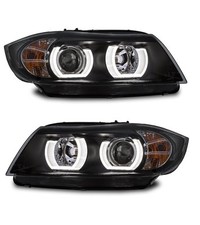 2 FEUX PHARE AVANT ANGEL EYES LED 3D BMW SERIE 3 E90 E91 PHASE 1 12/2004-09/2008