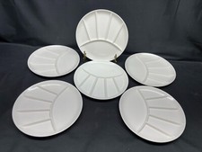 Set of 6 ~ Gourmet International White Divided Sushi Plates ~ 9 1/4"