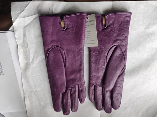 Gants cuir violets - en,