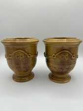 (2) Pierre Deux de la Madeleine Anduze Vase Urn Jardiniere Medium Flame 9" Tall
